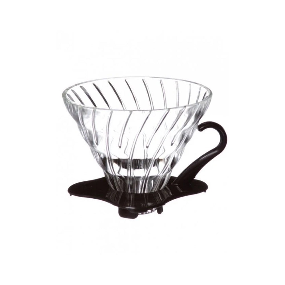 أداة تقطير هاريو V60 زجاجية – أسود – مقاس 02