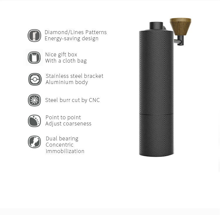 Slim Plus Black - Hand Coffee Grinder